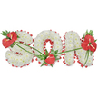 A custom funeral flower tribute spelling SON is shown in clear detail against a smooth white background, every element arranged with the kind of quiet precision an experienced Oxford florist would bring to a family farewell. The three capital letters stand side by side, each one densely filled with small, snow-white chrysanthemum blooms packed so closely that they form a soft, continuous surface. Their rounded petals overlap to create a plush, almost pillow-like effect, suggesting both tenderness and peace. Around the edges of each letter, a rich red satin ribbon forms a neat, scalloped border, its gentle sheen catching the light and emphasising the contours of the 'S', the circular frame of the 'O', and the strong, upright lines of the 'N'. Against this field of white, vivid red anthuriums add emotional depth and visual drama. On the upper left of the 'S', a thoughtful cluster of anthuriums is surrounded by glossy, dark green leaves and light, feathery foliage; their heart-shaped spathes and prominent central spadices stand out clearly. At the lower curve of the 'O', a single anthurium is nestled like a quiet signature. On the upper right of the 'N', a fuller grouping of several anthuriums, interwoven with lush greenery and fern fronds, balances the design. Fine, curving green stems drift diagonally across the letters, loosely tying each red focal point together, reminiscent of the gentle flow of the Cherwell or Thames through Oxford. The overall effect is serene and dignified, an unmistakably personal funeral tribute created to honour the life and memory of a beloved son with reverence and love.